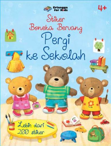 STIKER BONEKA BERUANG: PERGI KE SEKOLAH