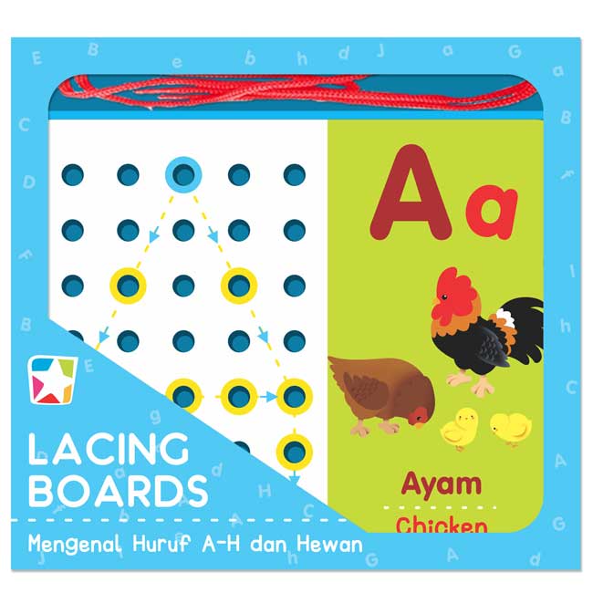 LACING BOARDS: MENGENAL HURUF A-H DAN HEWAN