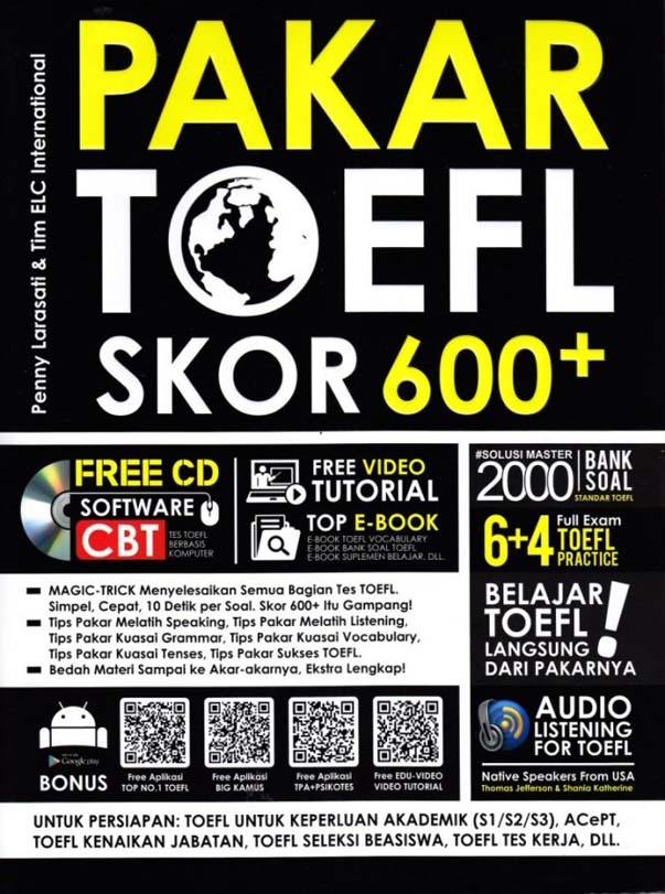 PAKAR TOEFL TEMBUS SKOR 600+