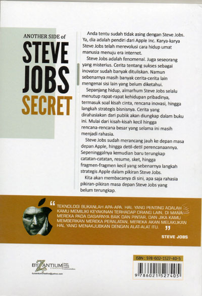 Buku STEVE JOBS SECRET - Ms Anderson  Mizanstore