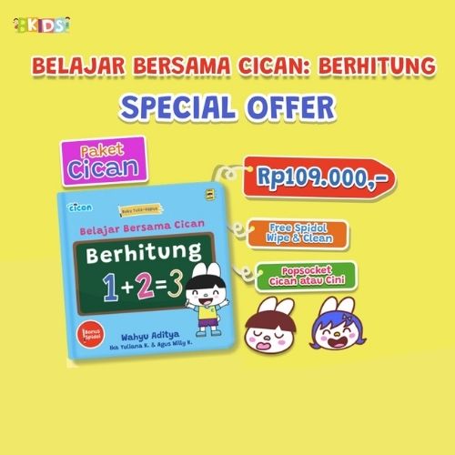 SPECIAL OFFER PAKET CICAN (BOARDBOOK CICAN BERHITUNG+POPSOCKET)