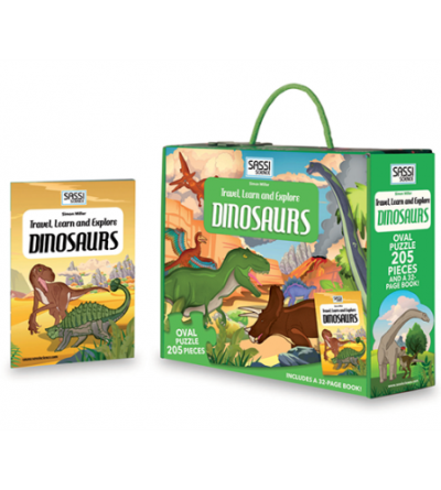 TRAVEL, LEARN AND EXLOPRE: DINOSAURS OVAL PUZZLE